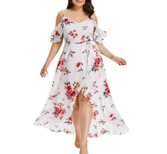 Floral off shoulder Plus Size Dress