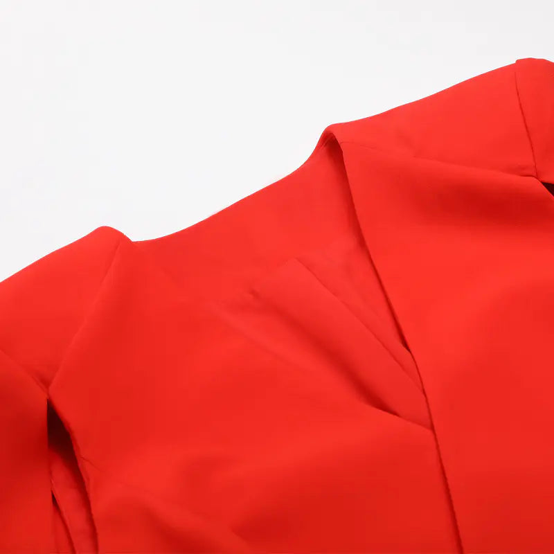 Suit Dress, V-Neck Dress, Cape Dress - Office attire