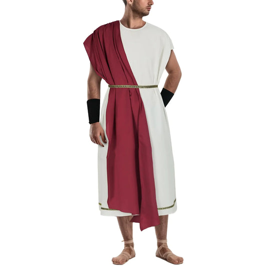 NEKIFUI Mens Toga Costume Adult Greek God Roman Party Accessories Set(Z3744RDL)