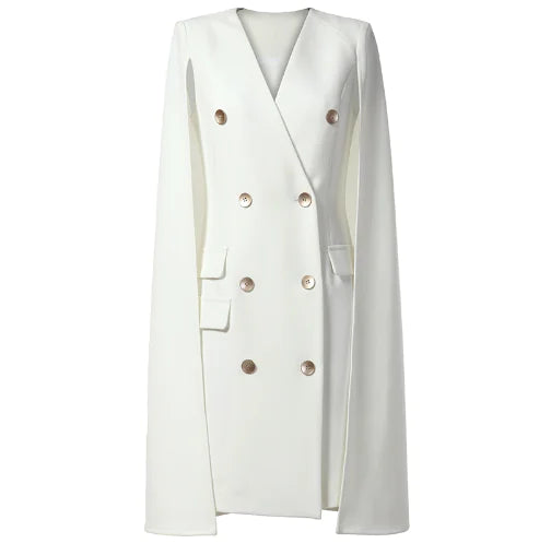 Suit Dress, V-Neck Dress, Cape Dress - Office attire