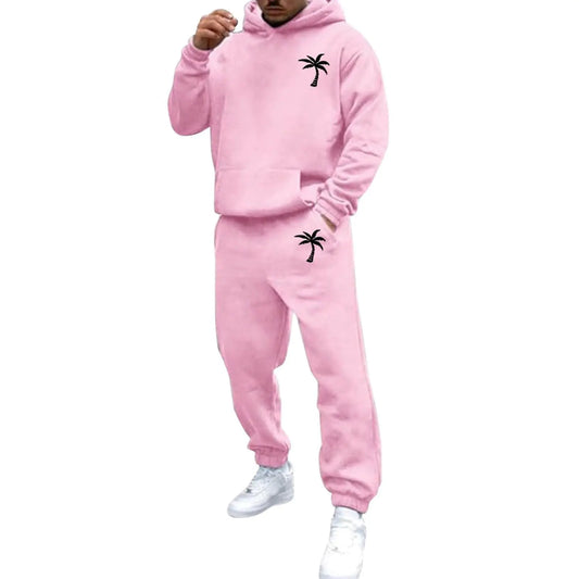 Mens Pink Tracksuit set