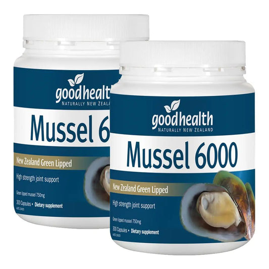 Goodhealth Mussel 6000mg 300 Capsules New Zealand Green Lipped Mussel High Strength Joint Support (Pack of 2)